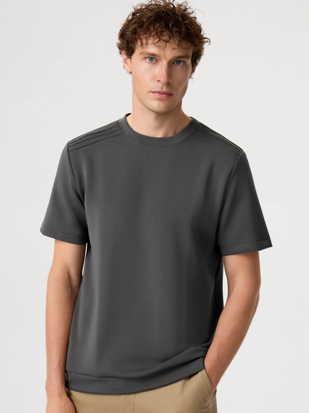 Modal Blend Short Sleeve Tee Shoulder Stitch