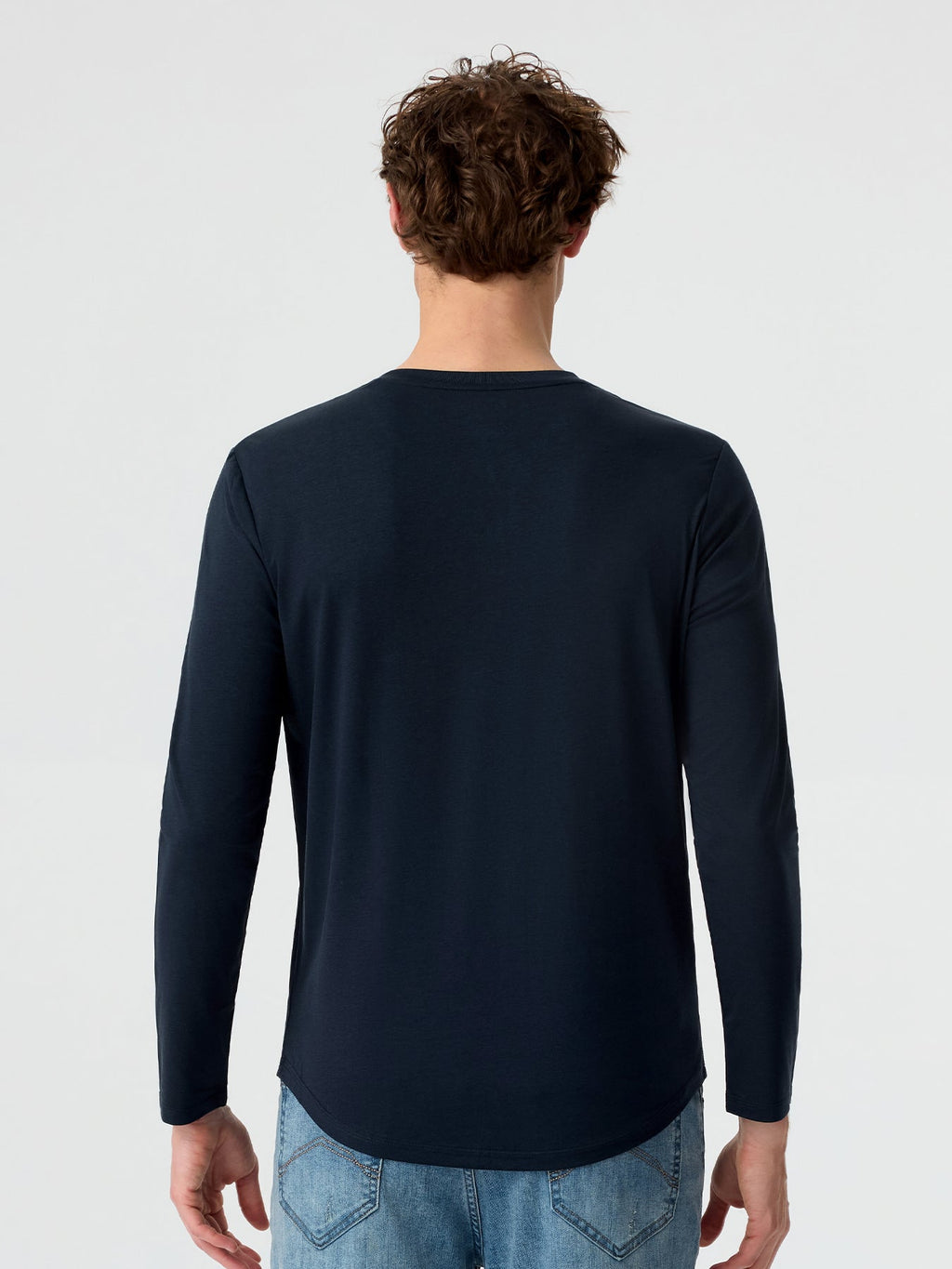 StaySmooth Long Sleeve Henley Drop-Cut Tee