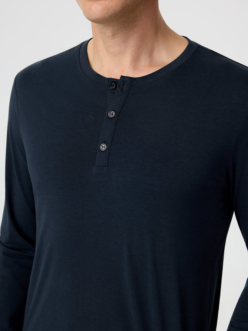 StaySmooth Long Sleeve Henley Drop-Cut Tee
