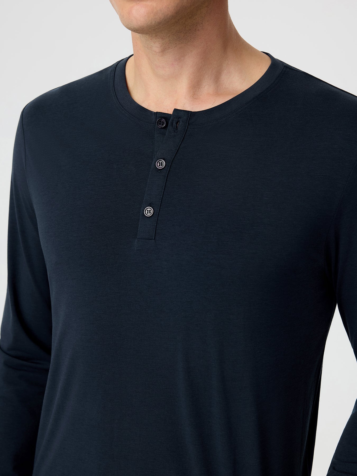StaySmooth Long Sleeve Henley Drop-Cut Tee